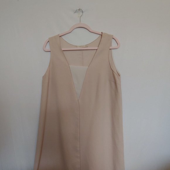 Zara basic lagenlook style tan basic tunic shift dress large large - Picture 3 of 6